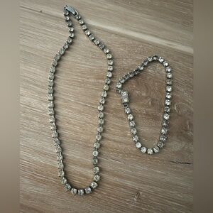 Vintage Rhinestone Choker with Matching Bracelet